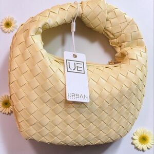 Urban Expressions Butter Yellow Woven Knotted Hobo Bag NEW WITH TAGS!
